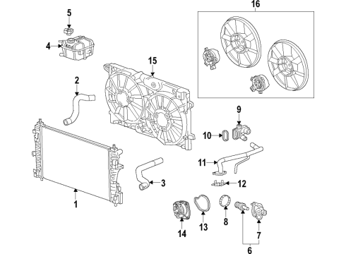 2020 Buick Envision Cooling System, Radiator, Water Pump, Cooling Fan Diagram 3 - Thumbnail