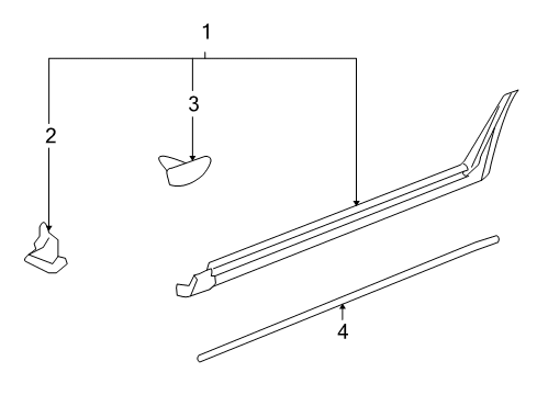 2009 Chevy Impala Molding Asm,Rocker Panel (LH) *Service Primer Diagram for 19256956