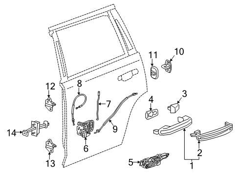 2017 Cadillac Escalade ESV Cover Kit, Front Side Door Lock Cyl Diagram for 13596119