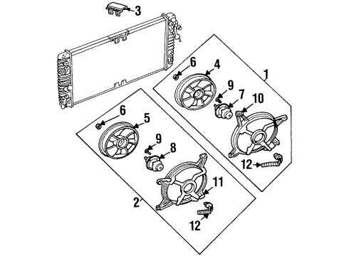 1999 Buick Riviera Cooling System, Radiator, Cooling Fan Diagram 1 - Thumbnail