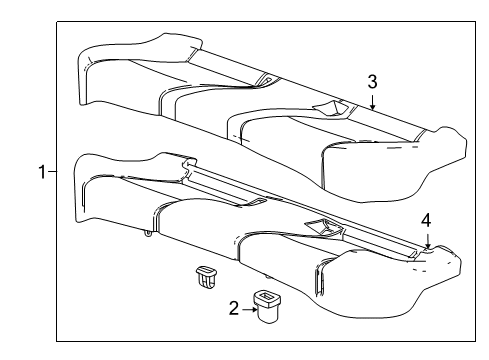 2015 Chevy Cruze Cover Assembly, Rear Seat Cushion *Titanium Diagram for 95086355