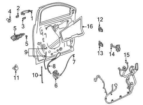 2022 Chevy Trailblazer KNOB ASM-FRT S/D LKG ROD *JET BLACK Diagram for 42608314