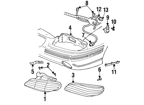 1997 Pontiac Grand Am Headlamps, Electrical Diagram