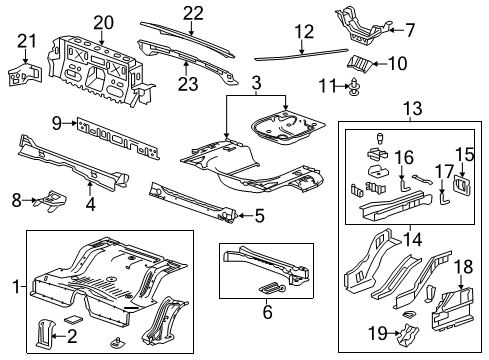 2015 Chevy Camaro Rear Floor & Rails Diagram 1 - Thumbnail