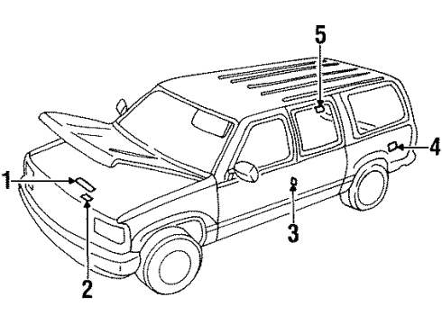 2000 GMC Yukon Information Labels Diagram 1 - Thumbnail