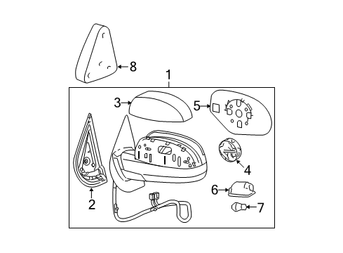 2013 GMC Yukon XL 2500 Outside Mirrors Diagram