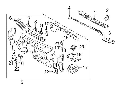 1996 Chevy S10 Cab Cowl Diagram 2 - Thumbnail