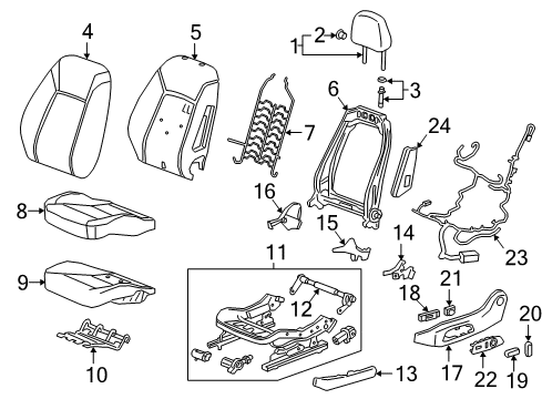 2019 Buick Regal Sportback Driver Seat Components Diagram 5 - Thumbnail