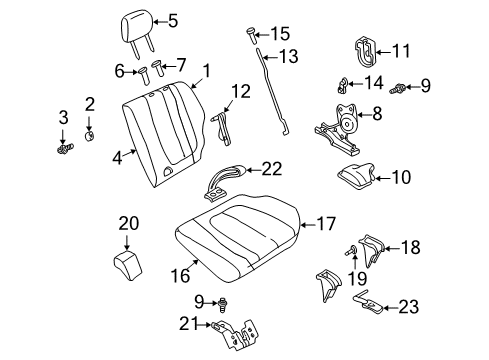 2003 Chevy Tracker Rear Seat Components Diagram 2 - Thumbnail