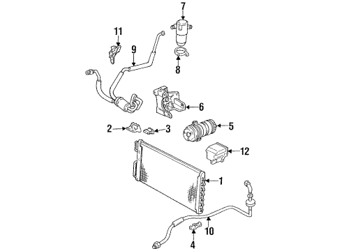 1994 Buick LeSabre A/C Condenser, Compressor & Lines Diagram