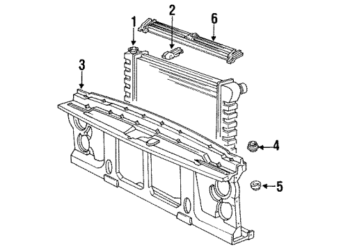 1991 Chevy R3500 Radiator & Components Diagram