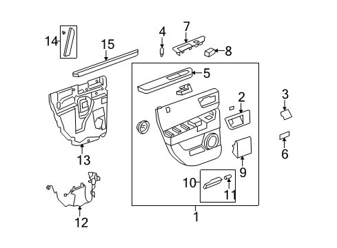 2009 Hummer H2 Molding Assembly, Rear Side Door Rear Garnish *Ebony Diagram for 25887108