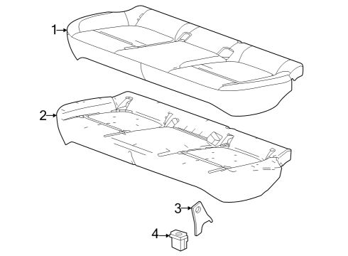 2024 Buick Encore GX Rear Seat Components Diagram