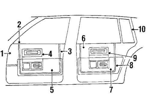 1992 Cadillac Brougham Molding,Front Side Door Trim Panel Diagram for 20219262