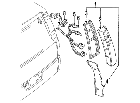 1992 Chevy Lumina APV Tail Lamps Diagram