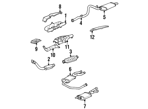 1992 Oldsmobile Achieva Exhaust Muffler Assembly Diagram for 22552917