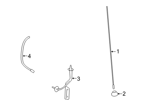 2009 Pontiac Solstice Cable Assembly, Radio Antenna (Amplitude Modulation/Frequency Modulation) Diagram for 25894323