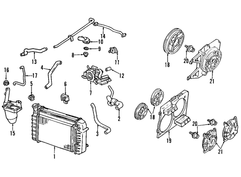 1993 Pontiac Firebird Bracket,Engine Coolant Fan Diagram for 22125219