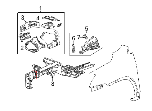 2020 Buick Encore Structural Components & Rails Diagram