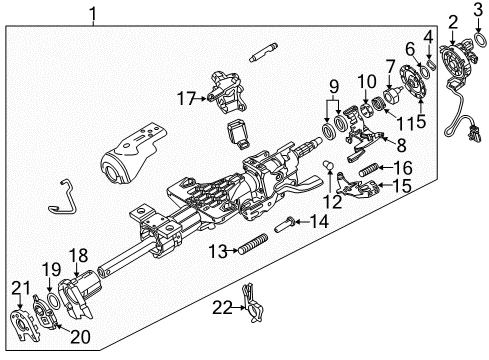 2018 Chevy Silverado 3500 HD Steering Column, Steering Wheel & Trim Diagram 1 - Thumbnail