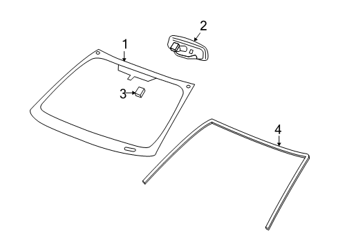 2007 Chevy Malibu Windshield Glass, Reveal Moldings Diagram