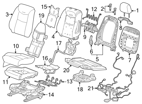 2020 Cadillac XT6 COVER ASM-F/SEAT BK *MAPLE SUGAR Diagram for 85143834