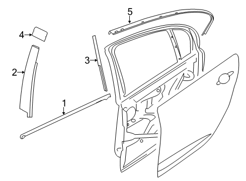 2014 Chevy SS Exterior Trim - Rear Door Diagram