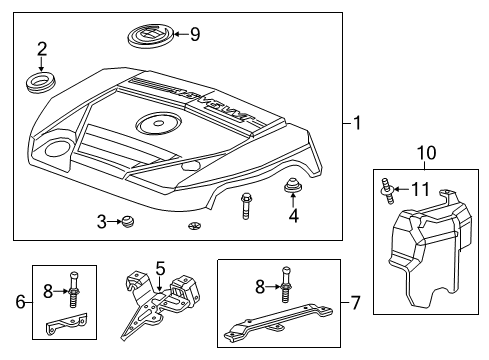 2015 Cadillac XTS Engine Appearance Cover Diagram 1 - Thumbnail