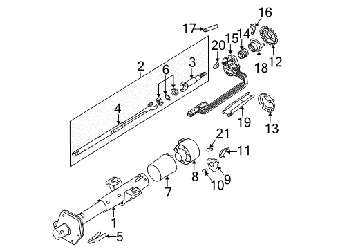 1992 GMC Safari Steering Column, Lower Shaft Diagram for 26024520