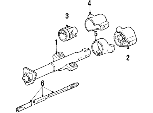 1988 Pontiac Firebird Steering Column & Wheel Diagram 2 - Thumbnail