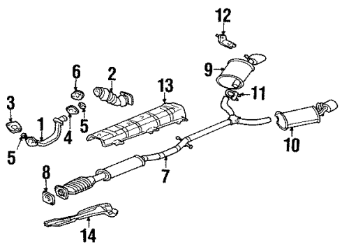 2002 Oldsmobile Aurora Exhaust Components Diagram 2 - Thumbnail