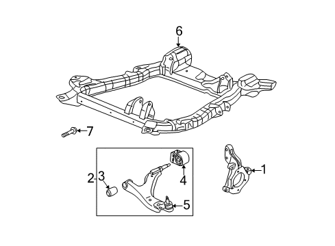 2003 Saturn Vue Front Suspension, Control Arm, Stabilizer Bar Diagram 1 - Thumbnail