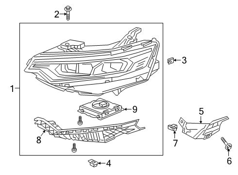 2022 Cadillac XT6 Headlamps Diagram