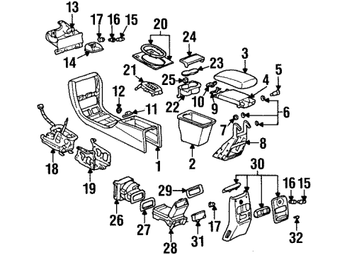 1999 Cadillac DeVille Front Console Diagram