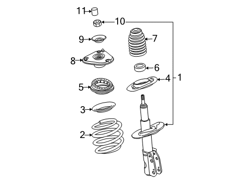 2006 Buick Lucerne Struts & Components - Front Diagram