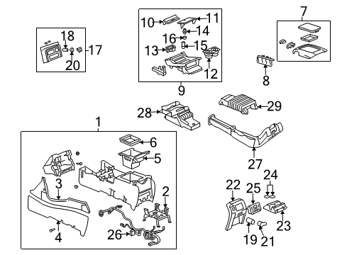 2005 GMC Sierra 2500 HD Center Console Diagram 1 - Thumbnail