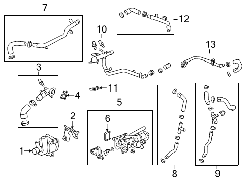 2019 Cadillac CT6 Hose Assembly Engine Coolant Air Cleaner Cool Inlet Diagram for 55487351