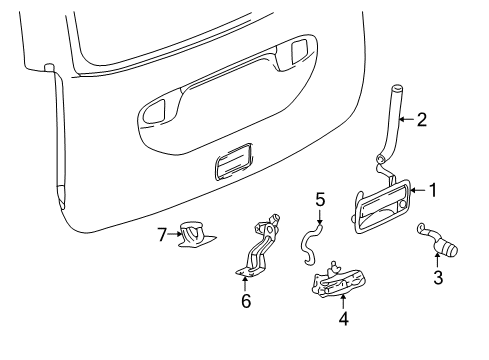 2007 Saturn Vue Lift Gate - Lock & Hardware Diagram