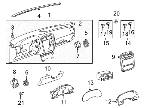 2000 Saturn LS2 Instrument Panel Diagram