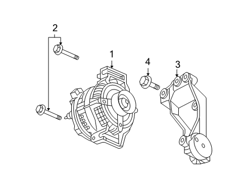 2006 Cadillac STS Bracket, Generator Diagram for 12608861