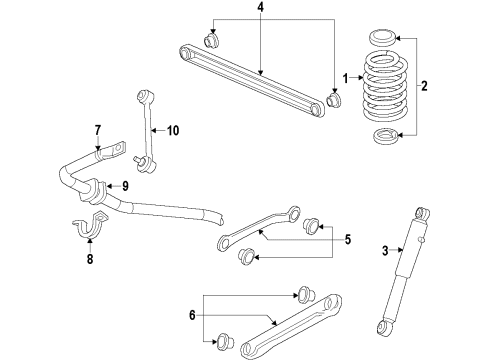 2009 GMC Yukon Rear Suspension System, Rear Axle Diagram 1 - Thumbnail