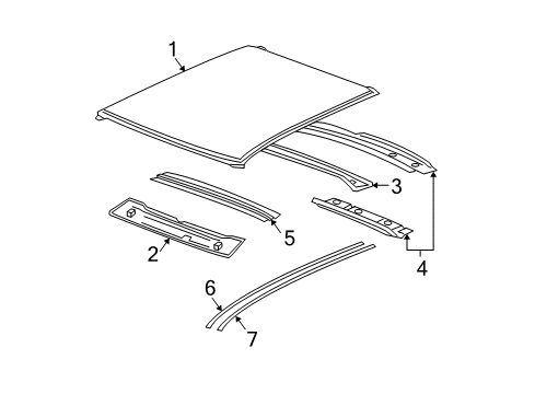 2004 Chevy Malibu Roof & Components, Exterior Trim, Body Diagram 2 - Thumbnail