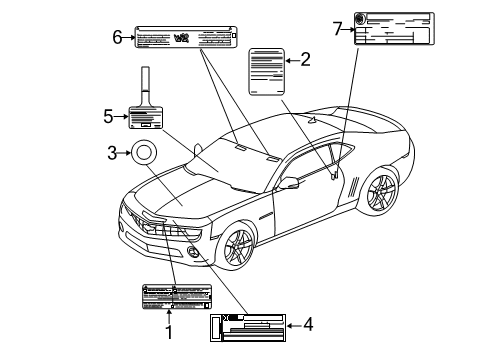 2015 Chevy Camaro Information Labels Diagram