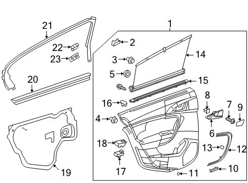 2015 Buick Regal Interior Trim - Rear Door Diagram