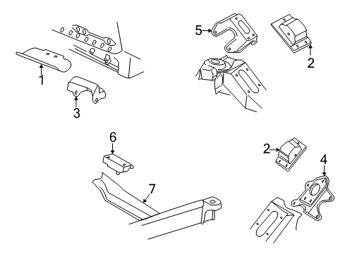 1999 Chevy Express 2500 Engine & Trans Mounting Diagram 4 - Thumbnail