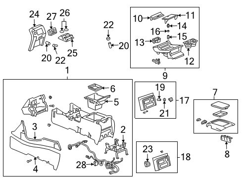 2006 Cadillac Escalade ESV Tray, Front Floor Console Storage *Neutral Diagram for 15178463