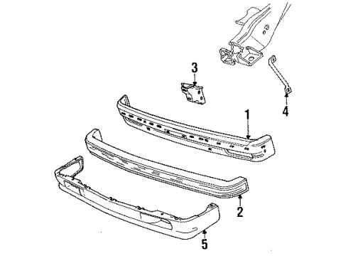 1992 GMC Sonoma Bar, Front Bumper Imp Diagram for 15961869