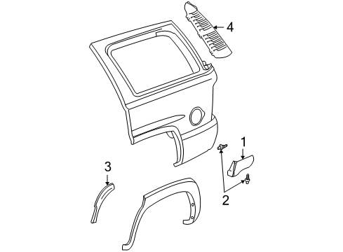 2002 GMC Yukon Exterior Trim - Quarter Panel Diagram 1 - Thumbnail