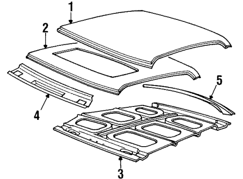 1997 Cadillac Seville Weatherstrip Assembly, Roof Side Rail Auxiliary *Black Diagram for 3544566