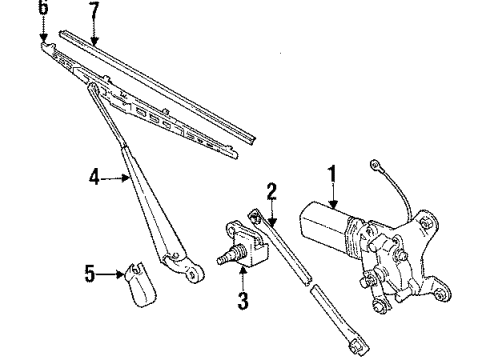 1998 Chevy Tracker Tail Gate - Wiper & Washer Components Diagram